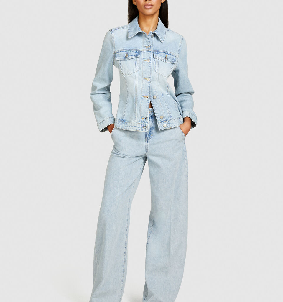 Slim fit denim jacket - women's jackets - Light Blue | Sisley image number 1